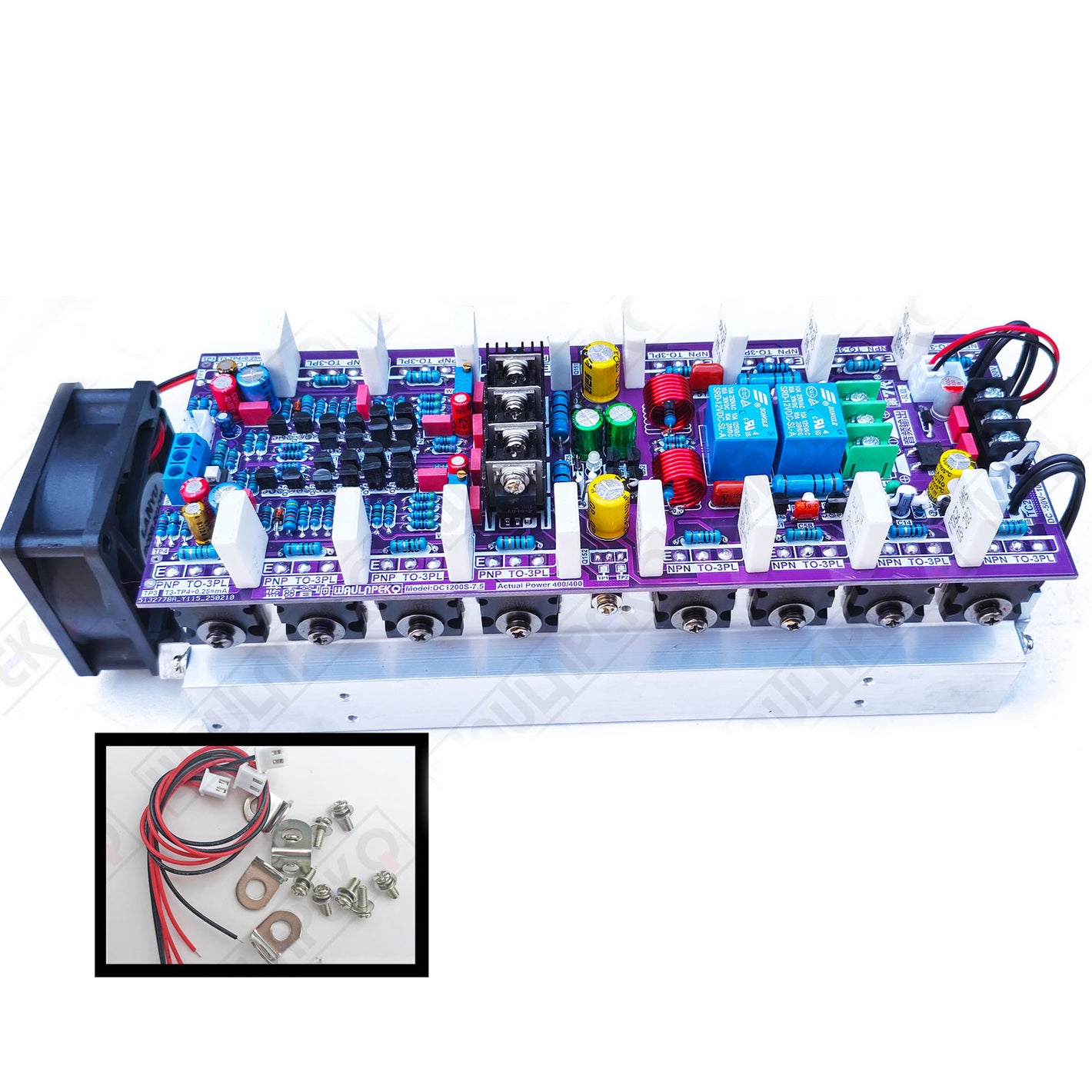 DC-1200S-7 DC±50V~±100V 400W+400W Power Amplifier Board Dual Channel 8 Pairs of 2SC5200/2SA1943 Power Tubes