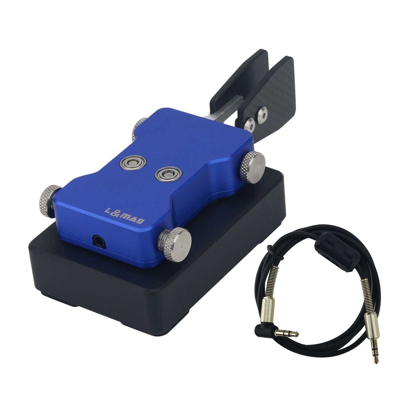 HamGeek Blue Double-Paddle Automatic CW Key 3.5mm Shortwave Radio Morse Code Key Telegraph Training Key