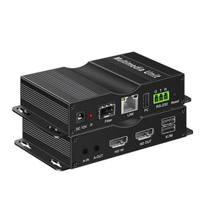 250M HDMI-compatible + USB Extender 4K30 Optical Fiber/Ethernet Cable Transmitter and Receiver Support KVM Bidirectional Control