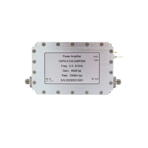HXPA-0.3-6-G45P33S 0.3-6GHz 2W Power Amplifier Power Amp with 45dB Gain and Stainless Steel SMA Female Connector