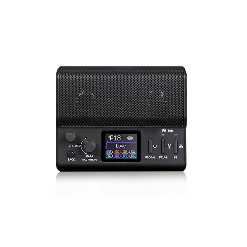 Black FB-100 Portable Bluetooth Electric Guitar Comprehensive Effects Processor Built-in 20 Sets of IR Cabinet Simulations