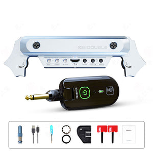 DOUBLE Silvery X2 Professional Guitar Wireless Pickup 50-Meter Transmission Wireless/Wired Dual Output Pickup