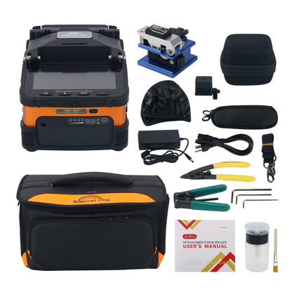 Signal Fire AI-5Pro Optical Fiber Fusion Splicer 6-Motor Auto Focus 8s Splicing with 5-inch Color Screen for Security Monitoring Projects
