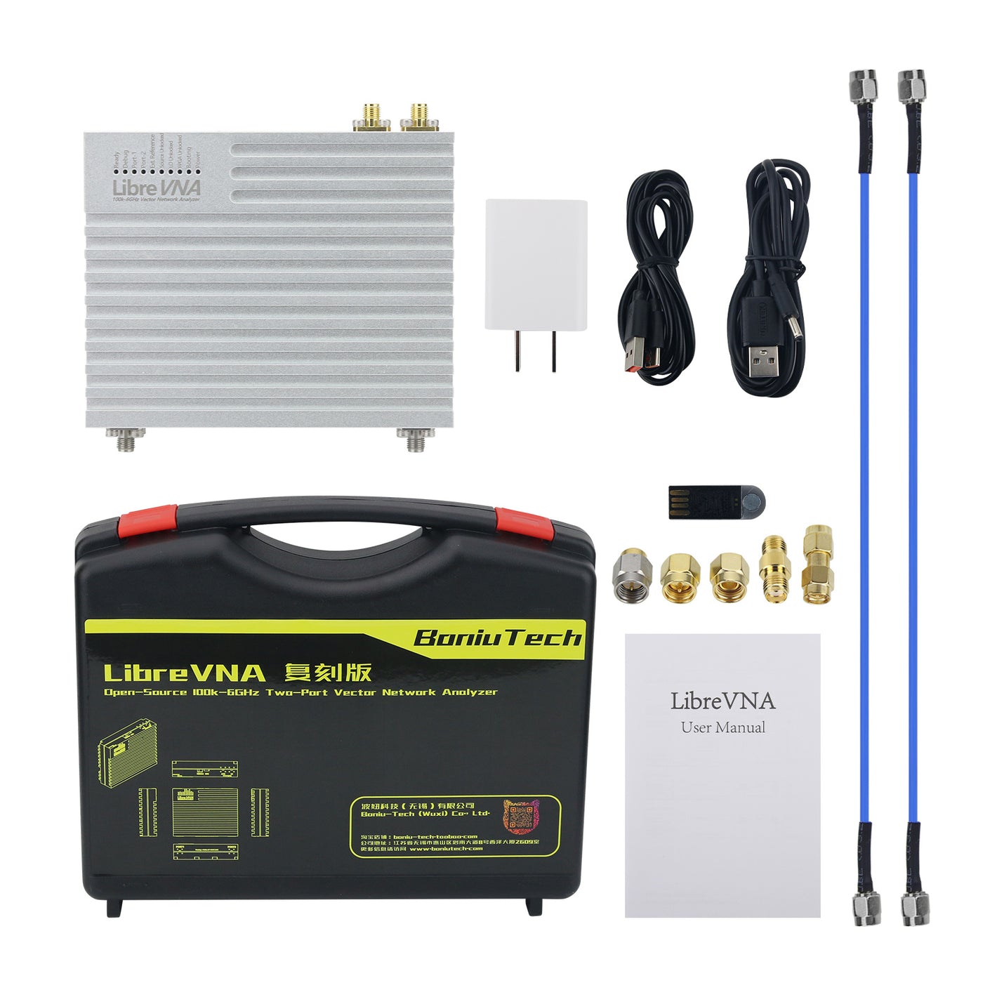 LibreVNA 100kHz-6GHz 2-Port Vector Network Analyzer with Stainless Steel Flanged Connectors