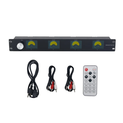 Multi-mode 4-Channel LCD VU Meter Volume Controller Built-in Digital Volume Potentiometer Support Spectrum Display