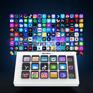 MiraBox White 293S Stream Deck Visual Mini Keyboard with 15 LCD Keys for Live Streaming and Game Programming