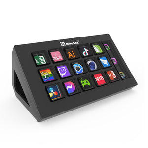 MiraBox Black 293S Stream Deck Visual Mini Keyboard with 15 LCD Keys for Live Streaming and Game Programming