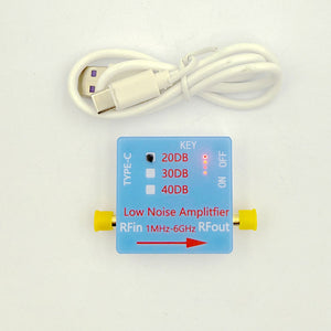 20DB 1MHz-6GHz Low Noise Amplifier RF LNA Module Built-in 450mAh Battery for Beidou/GPS Receivers/SDR
