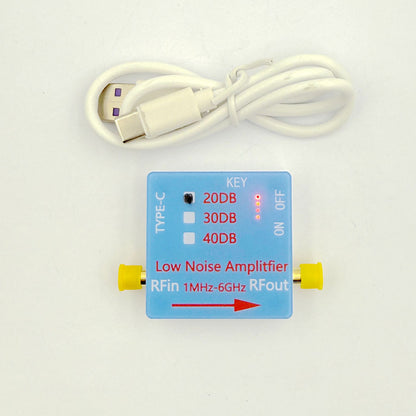 20DB 1MHz-6GHz Low Noise Amplifier RF LNA Module Built-in 450mAh Battery for Beidou/GPS Receivers/SDR