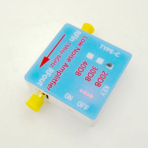 20DB 1MHz-6GHz Low Noise Amplifier RF LNA Module Built-in 450mAh Battery for Beidou/GPS Receivers/SDR
