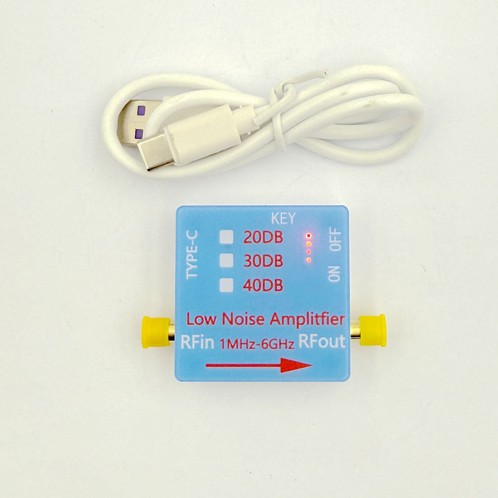 40DB 1MHz-6GHz Low Noise Amplifier RF LNA Module Built-in 450mAh Battery for Beidou/GPS Receivers/SDR