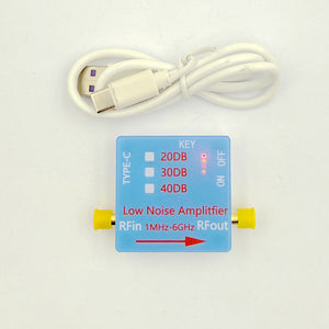 40DB 1MHz-6GHz Low Noise Amplifier RF LNA Module Built-in 450mAh Battery for Beidou/GPS Receivers/SDR