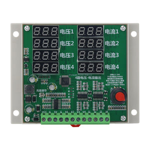 0-10V/0-25mA 4-Channel Current Voltage Signal Generator Brightness Adjustable LED Signal Collector with 35MM DIN-Rail Base