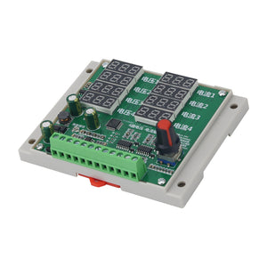 0-10V/0-25mA 4-Channel Current Voltage Signal Generator Brightness Adjustable LED Signal Collector with 35MM DIN-Rail Base