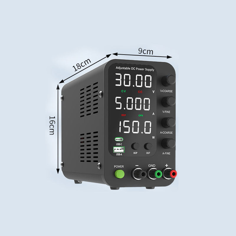 SPS-3005 30V5A High Precision Adjustable DC Regulated Power Supply 20W Dual Fast Charging with 4-Bit Digital Display LED Screen