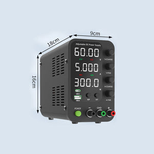 SPS-6005 60V5A High Precision Adjustable DC Regulated Power Supply 20W Dual Fast Charging with 4-Bit Digital Display LED Screen