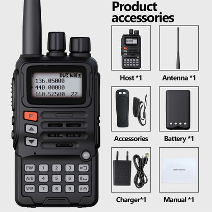 HamGeek 6R 8W Full Band VHF UHF Simulated Walkie Talkie Type-C Charging IP54 Waterproof Radio Communication