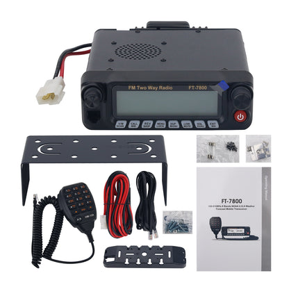 HamGeek FT-7800 VHF UHF Dual Band TX Car Mobile Radio Multi-band Air Band RX Car Walkie Talkie 50W 1000CH Detach Front Panel