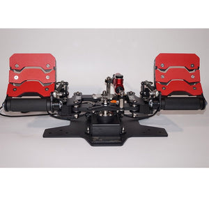 Red FALCON Metal Flight Game Simulator Rudder Pedal High Precision Sensor with Black Adjustable Damper