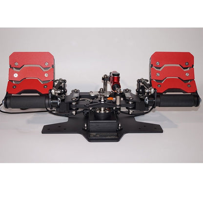 Simplayer Red FALCON Metal Flight Game Simulator Rudder Pedal High Precision Sensor with Black Adjustable Damper