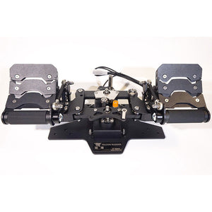 Matte Black FALCON Metal Flight Game Simulator Rudder Pedal High Precision Sensor with Red Adjustable Damper