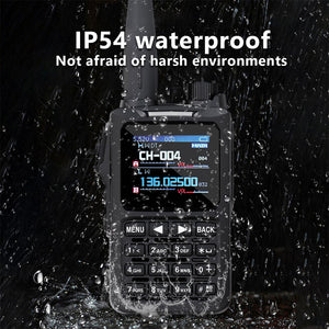 HamGeek FT-70 8W Full Band VHF UHF Simulated Walkie Talkie IP54 Waterproof Radio Communication with 1.77-inch Display