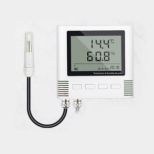 FST100-2001D 2-Channel Wall-mounted Digital Display Temperature and Humidity Recorder (1-Meter External Probe)