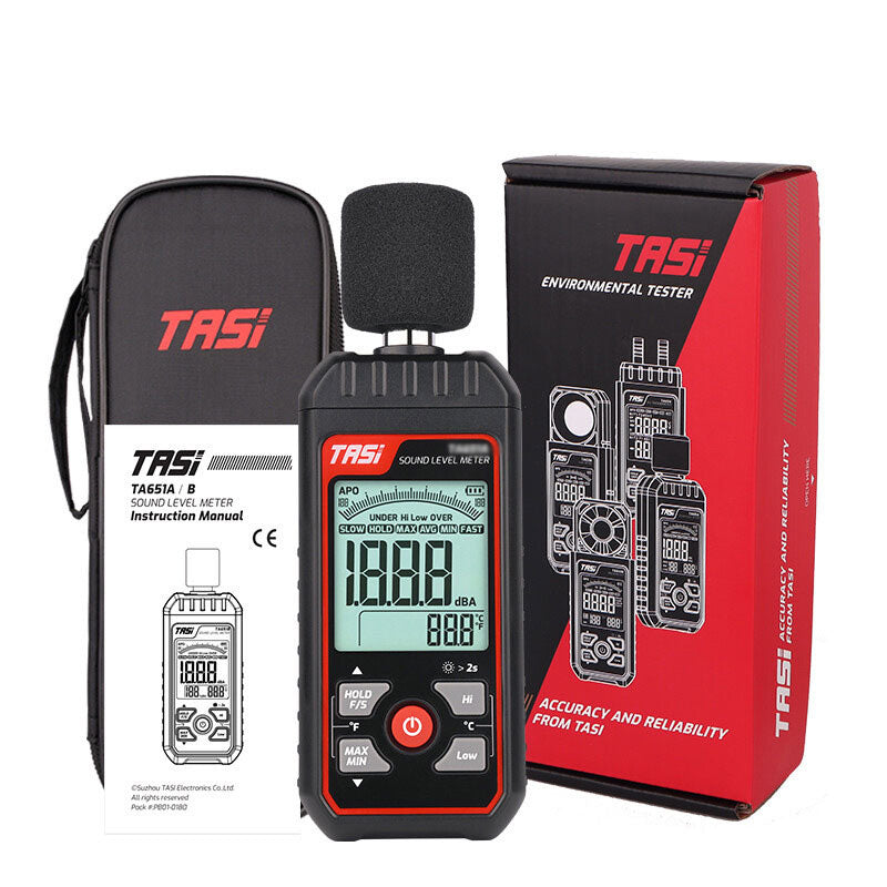 TASI TA651B 30-130dBA Industrial Digital Sound Level Meter High Sensitivity Noise Meter Support Temperature and Humidity Measurement