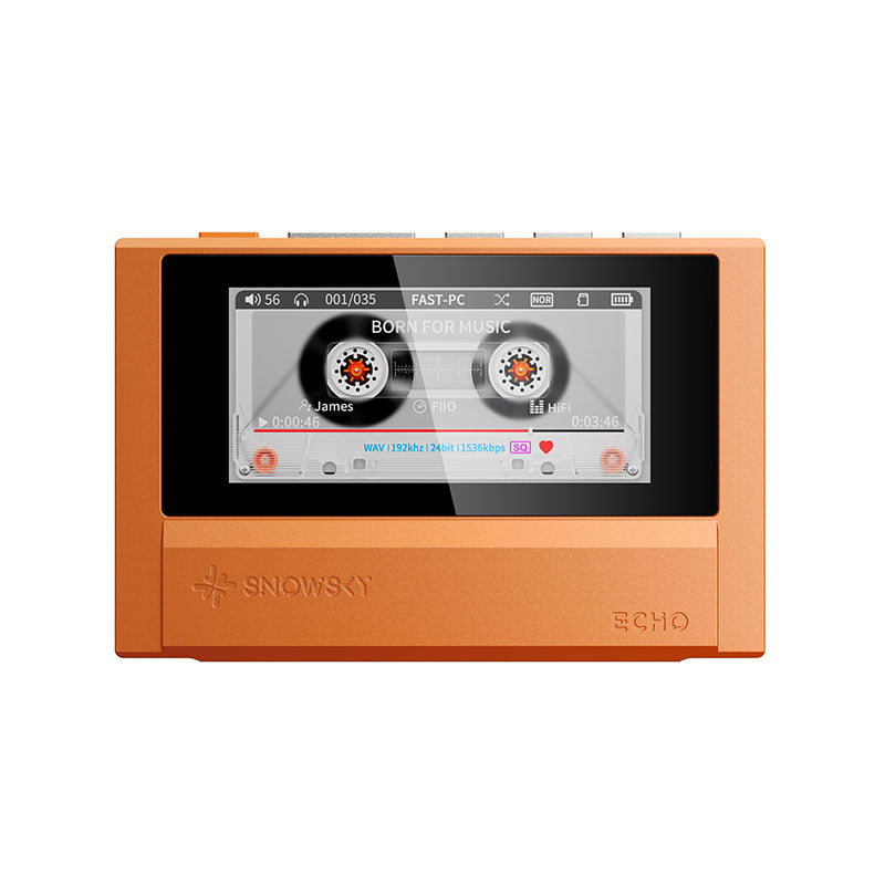FiiO Orange ECHO Portable HD Lossless Music Player Built-in Dual DAC Chip 2.39-inch IPS Screen Bluetooth Mini MP3