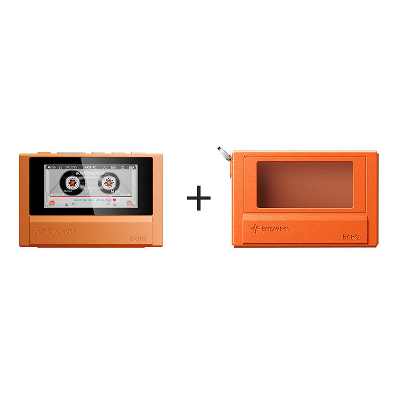 FiiO Orange ECHO Portable HD Lossless Music Player 2.39-inch IPS Screen Bluetooth Mini MP3 with Orange Leather Case