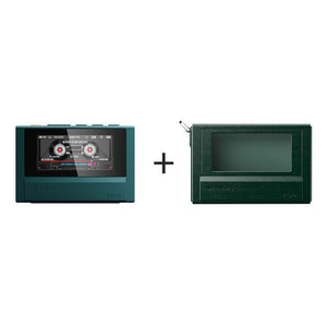 FiiO Deep Green ECHO Portable HD Lossless Music Player 2.39-inch IPS Screen Bluetooth Mini MP3 with Deep Green Leather Case