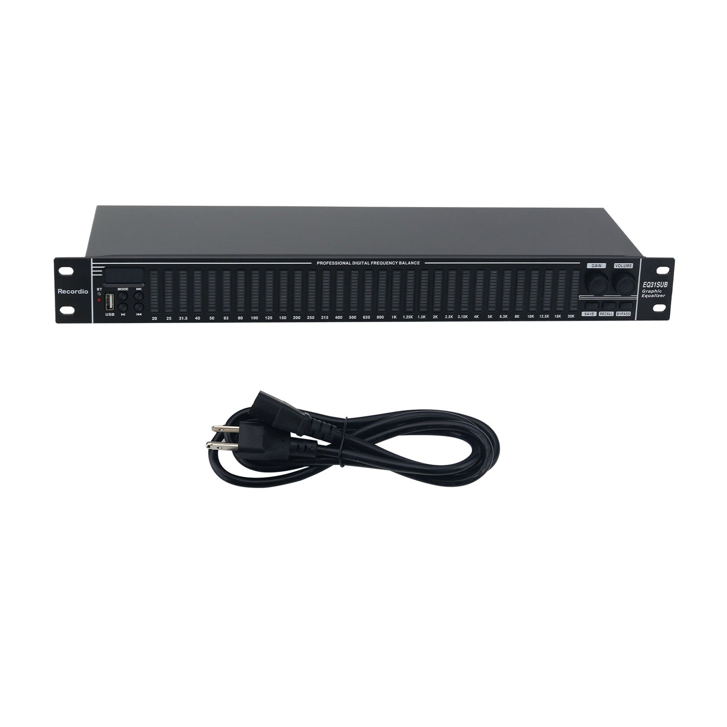 EQ31SUB Digital Equalizer 31-Stage Tuner Professional Stage Performance Noise Reduction Audio Processor