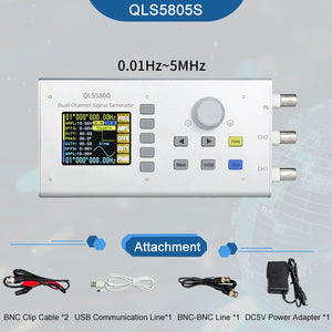 MiYee QLS5805S 0-5MHz Dual-Channel Equal-precision Output Arbitrary Wave Signal Generator with 2.4-inch LCD