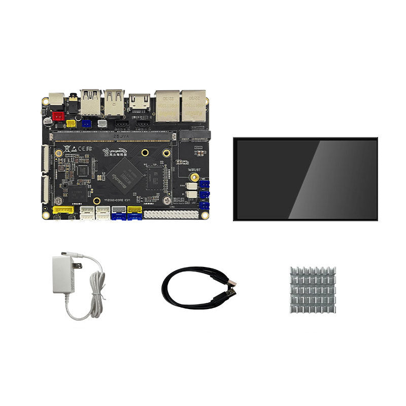 YY3568 Core Board + Base Board + 7-inch Touch Screen Kit (2GB+16GB with WiFi) for Intelligent Hardware/AI Robot Development