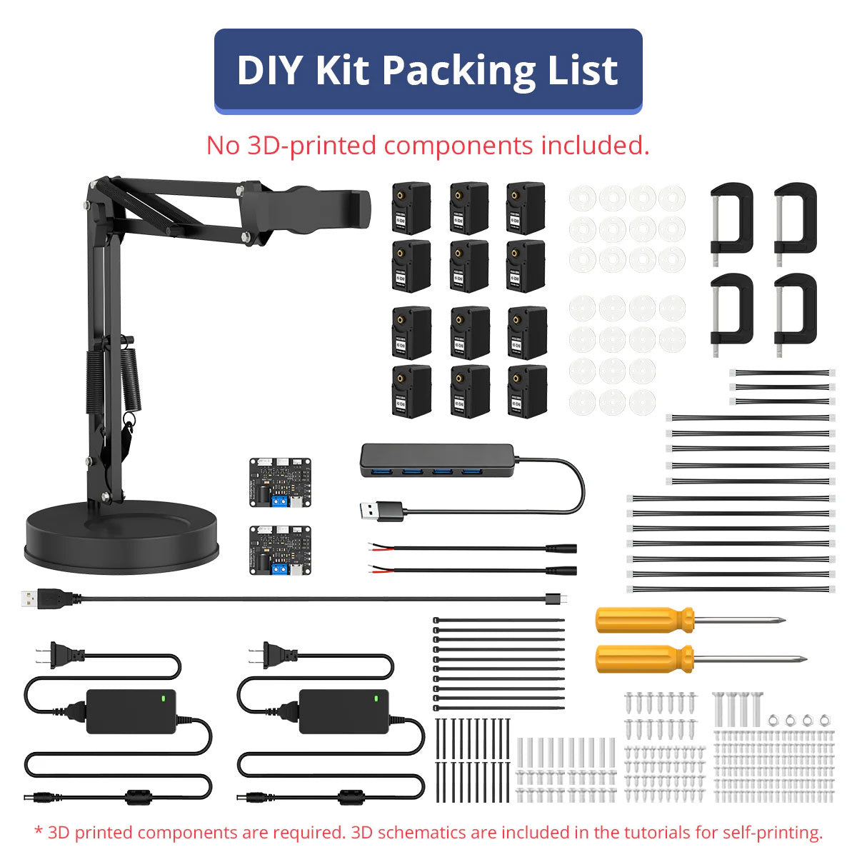 SO-ARM101 DIY Kit (Unassembled) Opensource 6-Axis Embodied Intelligent Robotic Arm Mechanical Arm with AI Vision