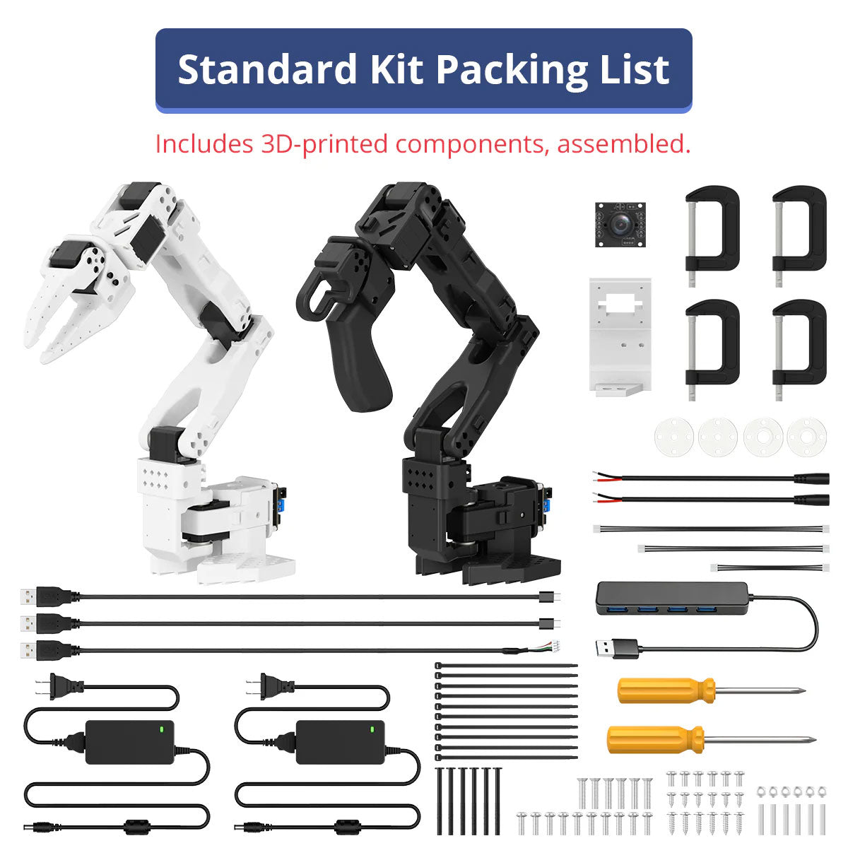 SO-ARM101 Standard Kit (Assembled) Opensource 6-Axis Embodied Intelligent Robotic Arm Mechanical Arm with AI Vision