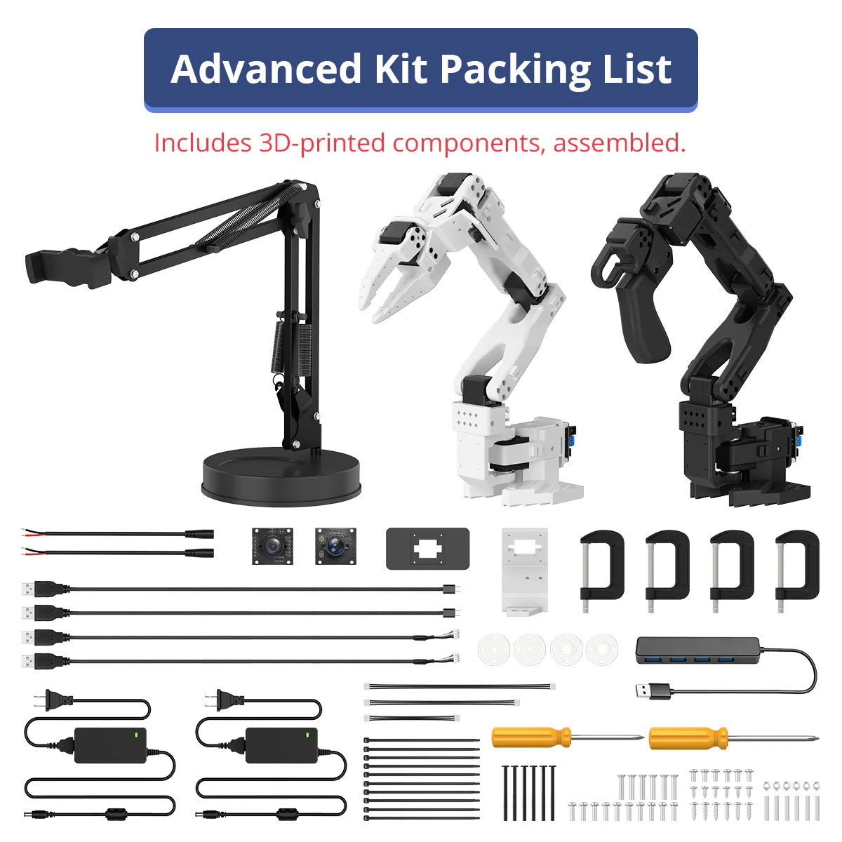 SO-ARM101 Advanced Kit (Assembled) Opensource 6-Axis Embodied Intelligent Robotic Arm Mechanical Arm with AI Vision