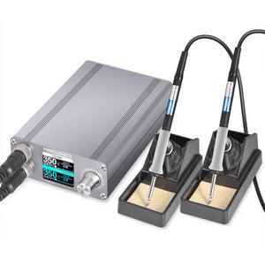 T12-X2 Dual Handles Digital Soldering Station 75W Intelligent Constant Temperature Soldering Support Auto-sleep
