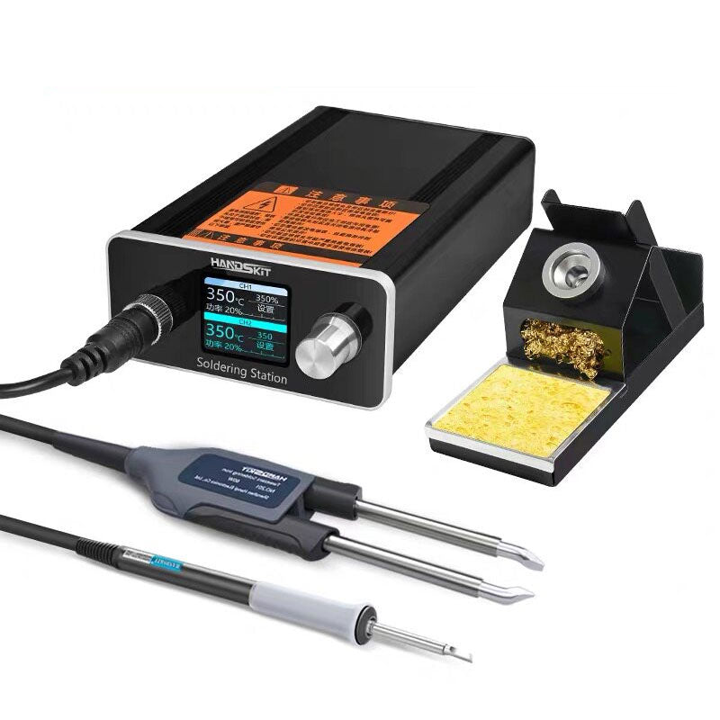 T12-X2 High Power Soldering Station with T12+Tweezers Soldering Irons for Electronics Repairing and Maintenance