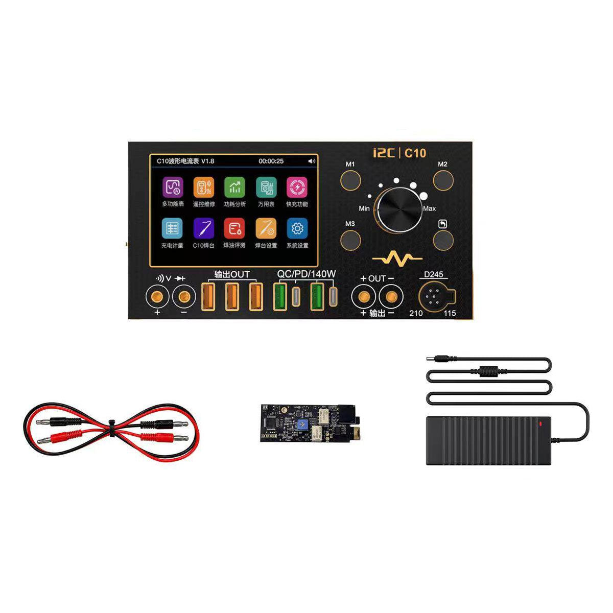 C10 Set 1 Multifunctional Waveform Ammeter 280W PD3.1 Super Fast Charging Built-in Multimeter Module