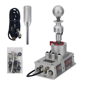 SIMVERTEX V7 SQ2/6+4R Sim Shifter Manual Shifter (Silver) + Reverse Gear Kit for Manual and Sequential Shifts