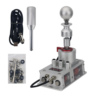 SIMVERTEX V7 SQ2/6+4R Sim Shifter Manual Shifter (Silver) + Reverse Gear Kit for Manual and Sequential Shifts