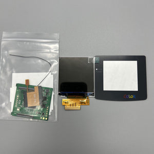 Original Size 2.45-inch LCD Screen Module High Brightness Screen Support Point-Point Display for GBC Console (with Black Lens)