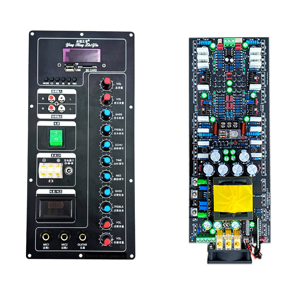 12V 1200W Power Amplifier Board Kit Bluetooth 5.2 Reverb Delay BTL Bridge Dual Aux Power Output