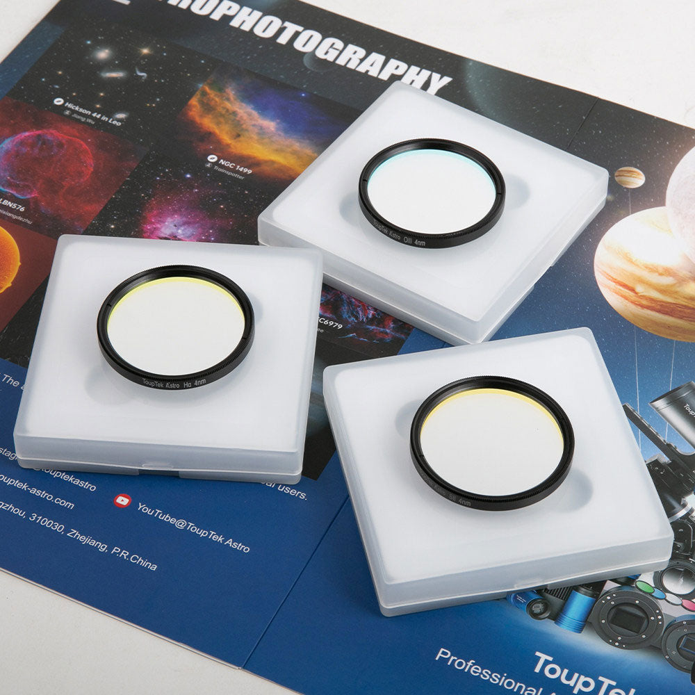 ToupTek SHO 2-inch 4NM FWHM Narrowband Filter Set SII+Ha+OIII Astronomical Filter for Deepsky Photography