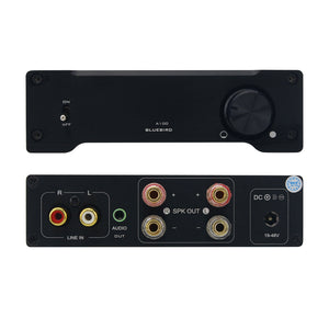 A100 TPA3255 Class D Digital Power Amplifier Low Distortion 2.0 Channel 300Wx2 HiFi Audio Amplifier with 24V/8A Power Supply