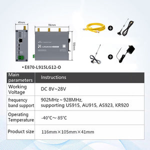 E870-L915LG12-O 902-928MHz Opensource SX1302 High Speed 8CH Wireless Gateway LoRaWAN Gateway WiFi/Ethernet