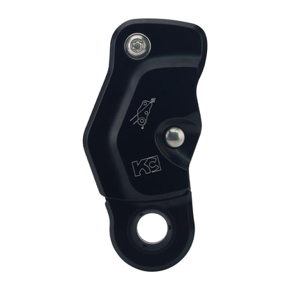 Black KC Multifunctional Rope Pulley 7075 Aluminum Alloy Stainless Steel Lift Retarder 36KN Descend Device for 10-12mm Ropes