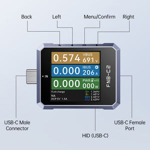 FNIRSI FNB-C2 PD3.1 20-Bit USB-C Tester 4-50V EPR48V Integrated Fast Charging UFCS &amp; VFCP Protocol Detection