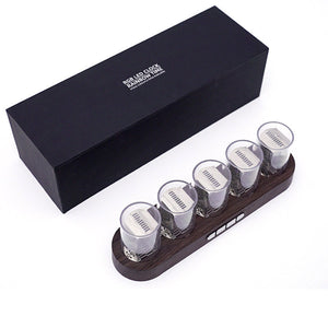 Wooden Desktop RGB Pseudo Glow Tube Clock 9 Display Modes DIY Creative Nixie Clock 2W Built-in Full Color LED